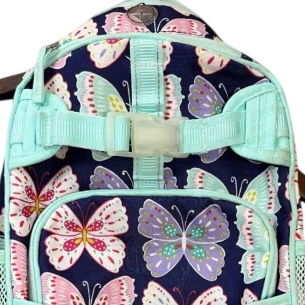 Pottery Barn Kids Mackenzie Small Backpack Navy Butterfly Aqua Trim School Bag